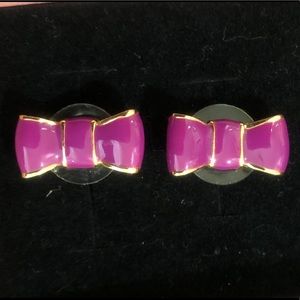 Used Kate Spade Studded Bow Pink Gold Earrings